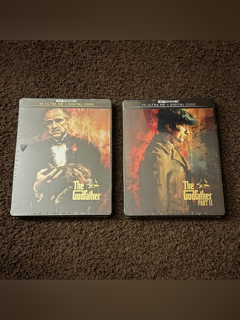 The Godfather parts 1 and 2 (4K Steelbooks) - lot of 2 steelbooks - NEW/SEALED